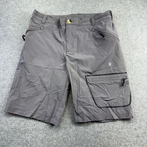 Little Donkey Andy Men's Gray Hiking Cargo Shorts Size M 34 Waist Stretch Zip Po - Picture 1 of 7